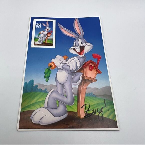 Vintage 1996 USPS Bugs Bunny Stamp Postcard - Picture 1 of 4